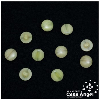 BOTÓN ACRÍLICO CON VÁSTAGO VETEADO AMARILLO 14mm BOLSA 10uds