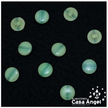 BOTÓN ACRÍLICO VÁSTAGO VETAS VERDE 14mm BOLSA 10uds