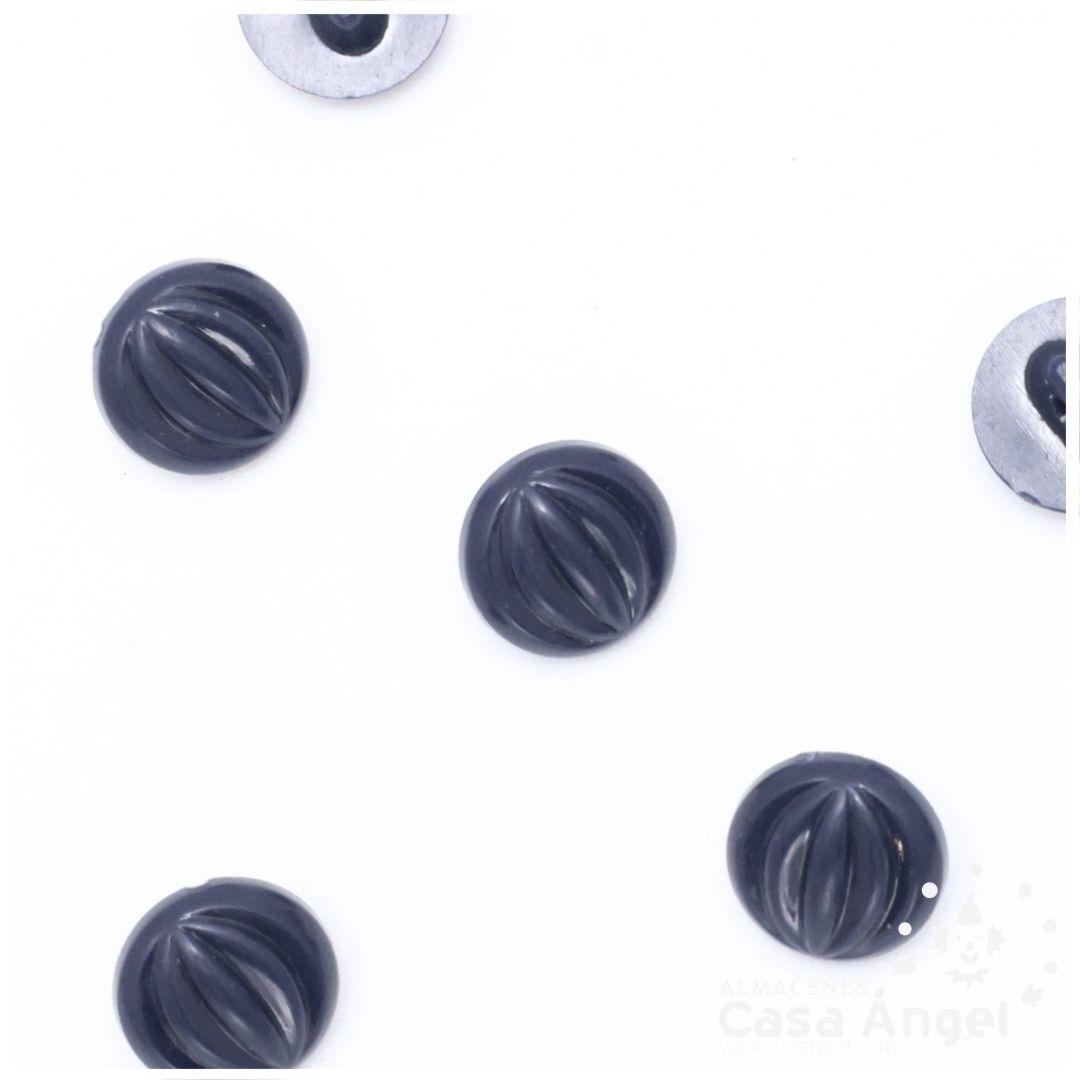 BOTÓN VÁSTAGO PLÁSTICO RELIEVE AZUL MARINO 11mm BOLSA 10uds