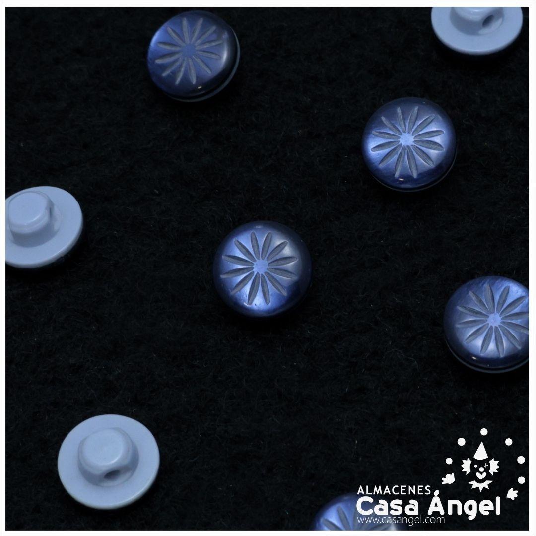 BOTÓN VÁSTAGO ACRÍLICO ESTRELLA AZUL MARINO 10mm BOLSA 10uds