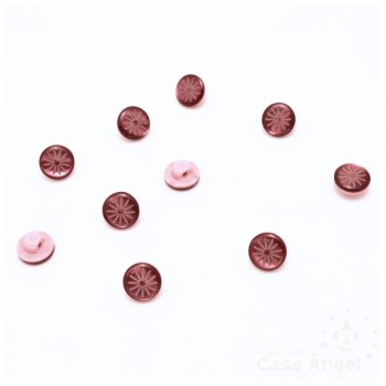 BOTÓN VÁSTAGO ACRÍLICO ESTRELLA VIOLETA 10mm BOLSA 10uds