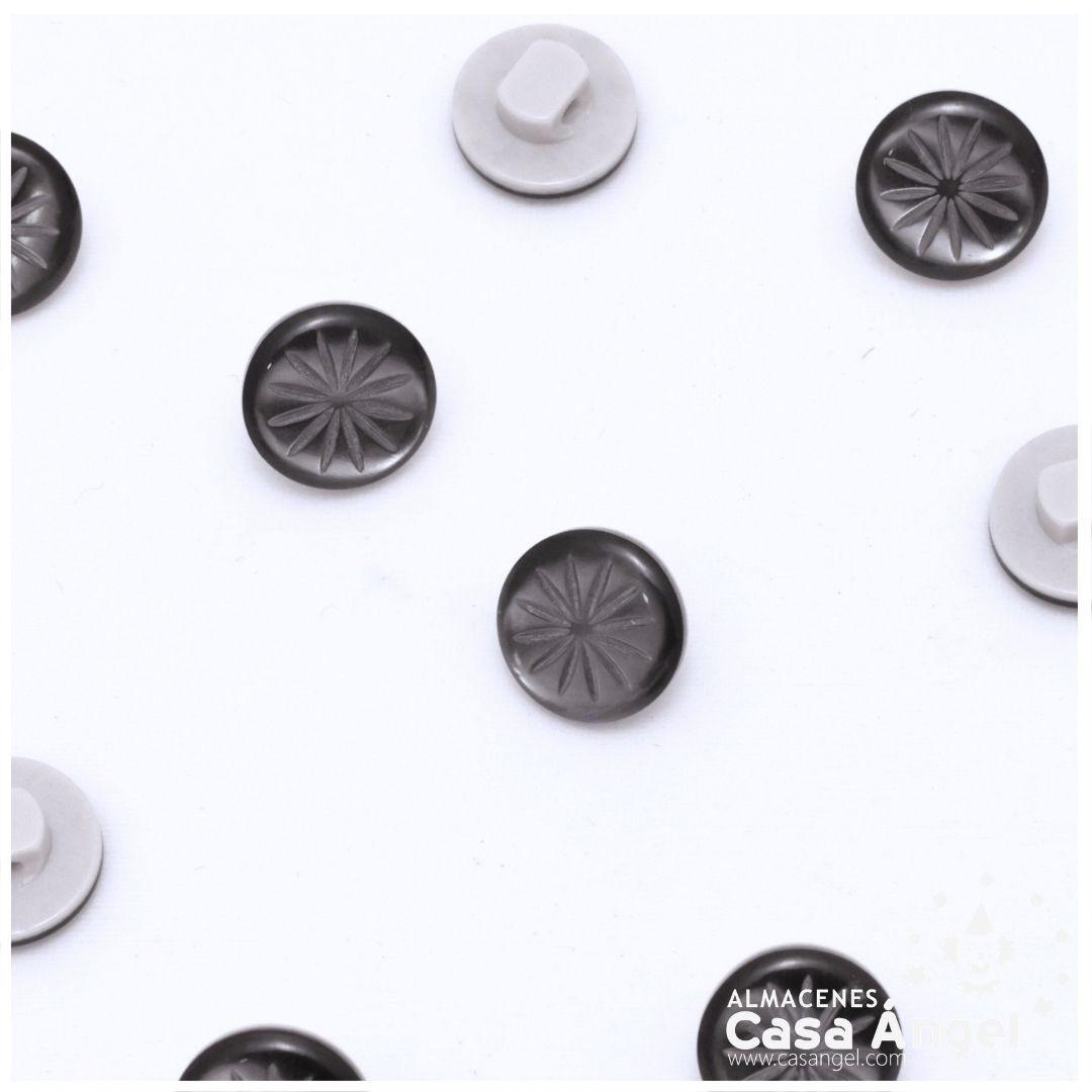 BOTÓN VÁSTAGO ACRÍLICO ESTRELLA NEGRO 11mm BOLSA 10uds