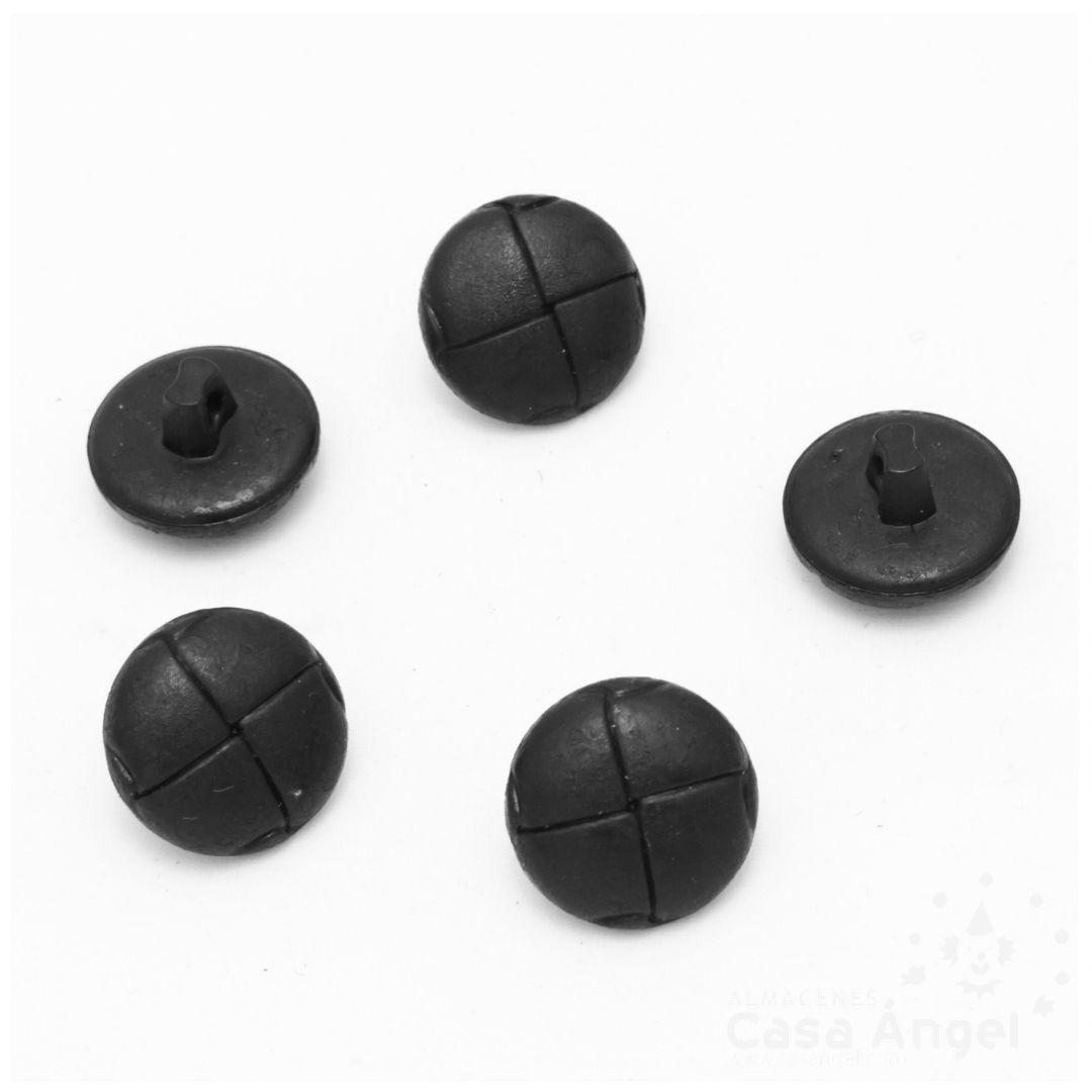 BOTÓN VÁSTAGO IMITACIÓN CUERO NEGRO 15mm BOLSA 5uds