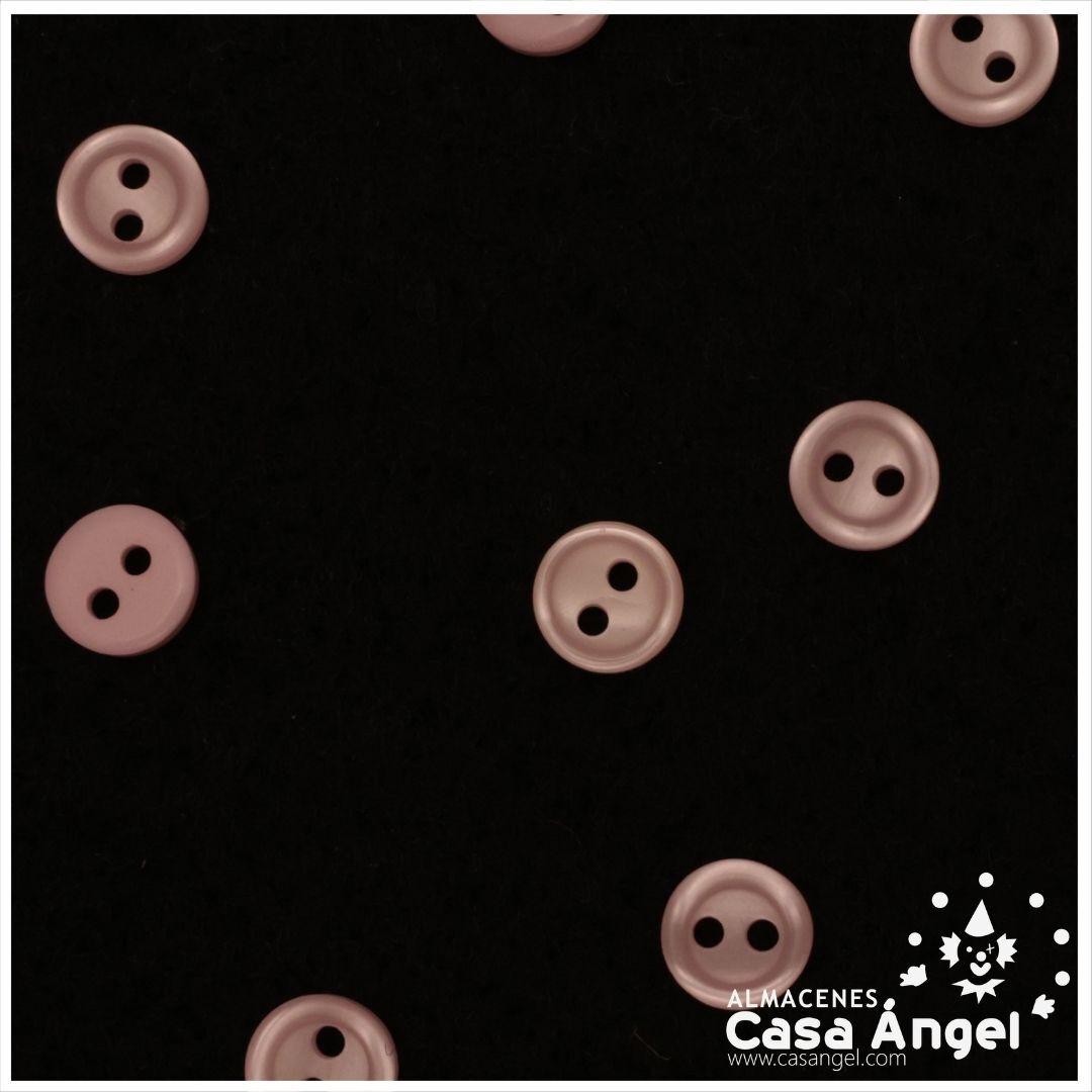 BOTÓN DE 2 AGUJEROS ROSA BEBÉ 8mm BOLSA 10uds