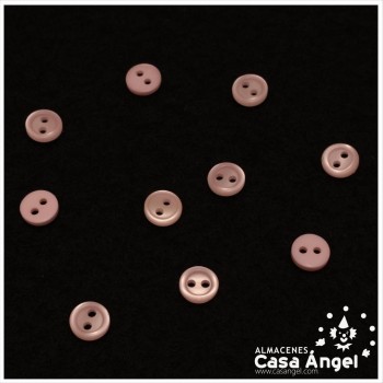 BOTÓN DE 2 AGUJEROS ROSA BEBÉ 8mm BOLSA 10uds