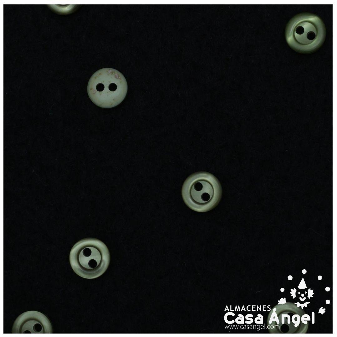 BOTÓN 2 AGUJEROS CHISPAS DE COLOR VERDE CAZA 8mm BOLSA 10uds