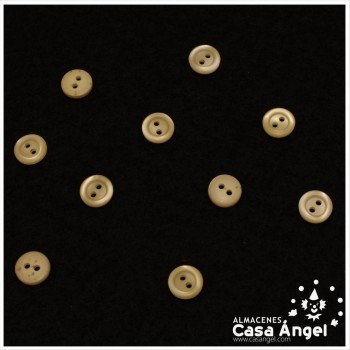 BOTÓN 2 AGUJEROS COLOR AMARILLO EFECTO CHISPAS 10mm BOLSA 10uds