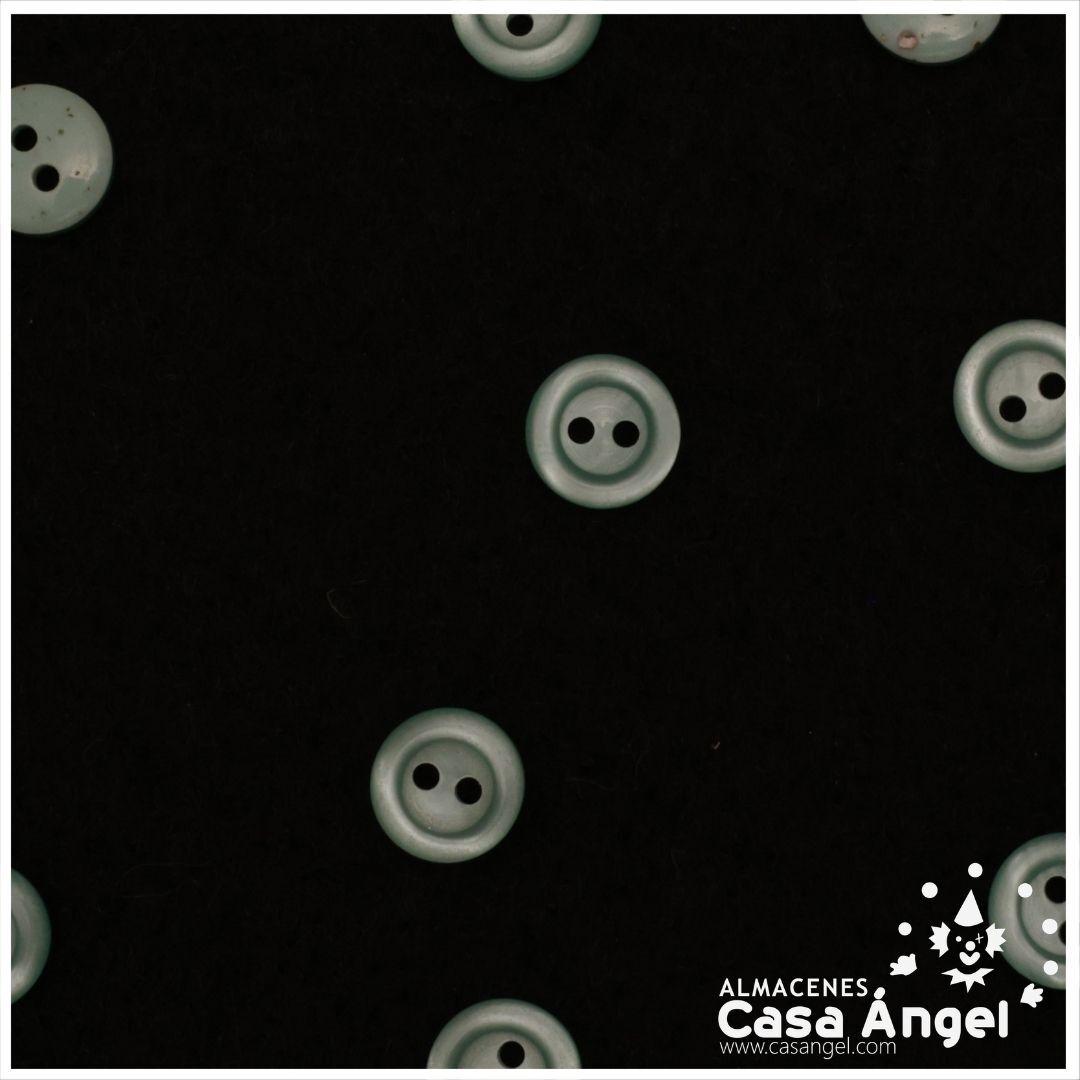 BOTÓN 2 AGUJEROS CHISPAS DE COLOR CIELO 10mm BOLSA 10uds