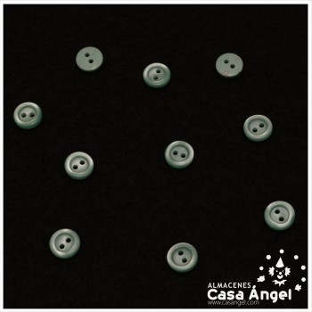 BOTÓN 2 AGUJEROS CHISPAS DE COLOR CIELO 10mm BOLSA 10uds