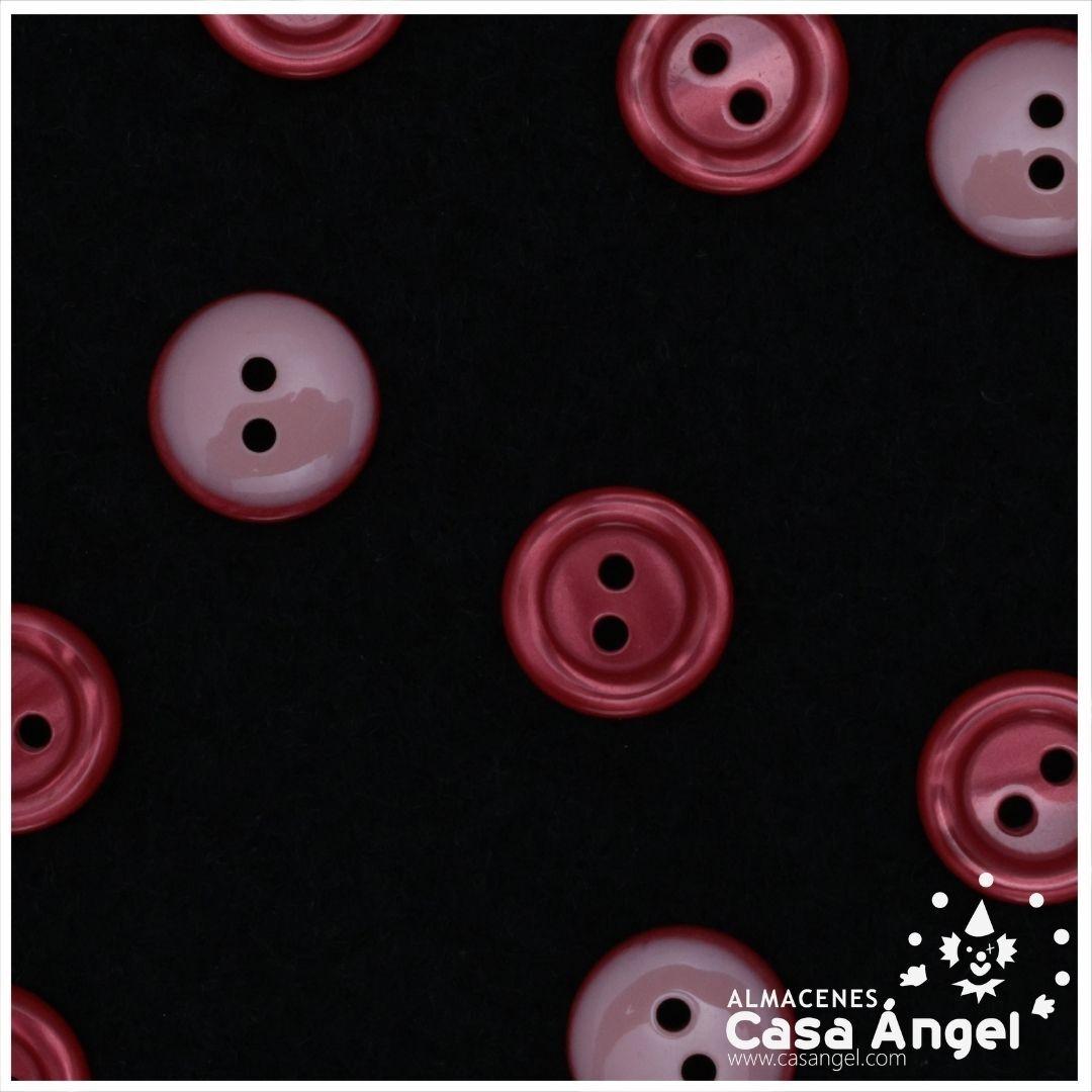 BOTÓN DE 2 AGUJEROS CON CHISPAS DE COLOR ROJO 14mm BOLSA 10uds