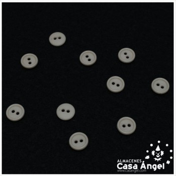 BOTÓN DE 2 AGUJEROS BASE ESTRIADA BEIGE 11mm BOLSA 10uds