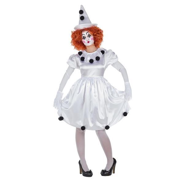 DISFRAZ PAYASA PIERROT BLANCO MUJER
