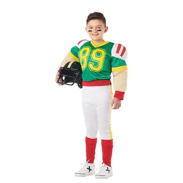 DISFRAZ JUGADOR RUGBY INFANTIL VERDE MUSCULOSO
