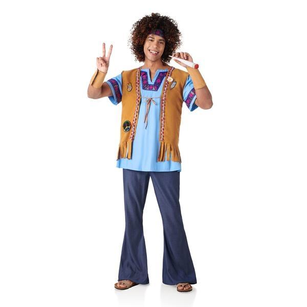 DISFRAZ DE HOMBRE HIPPIE JEANS ADULTO