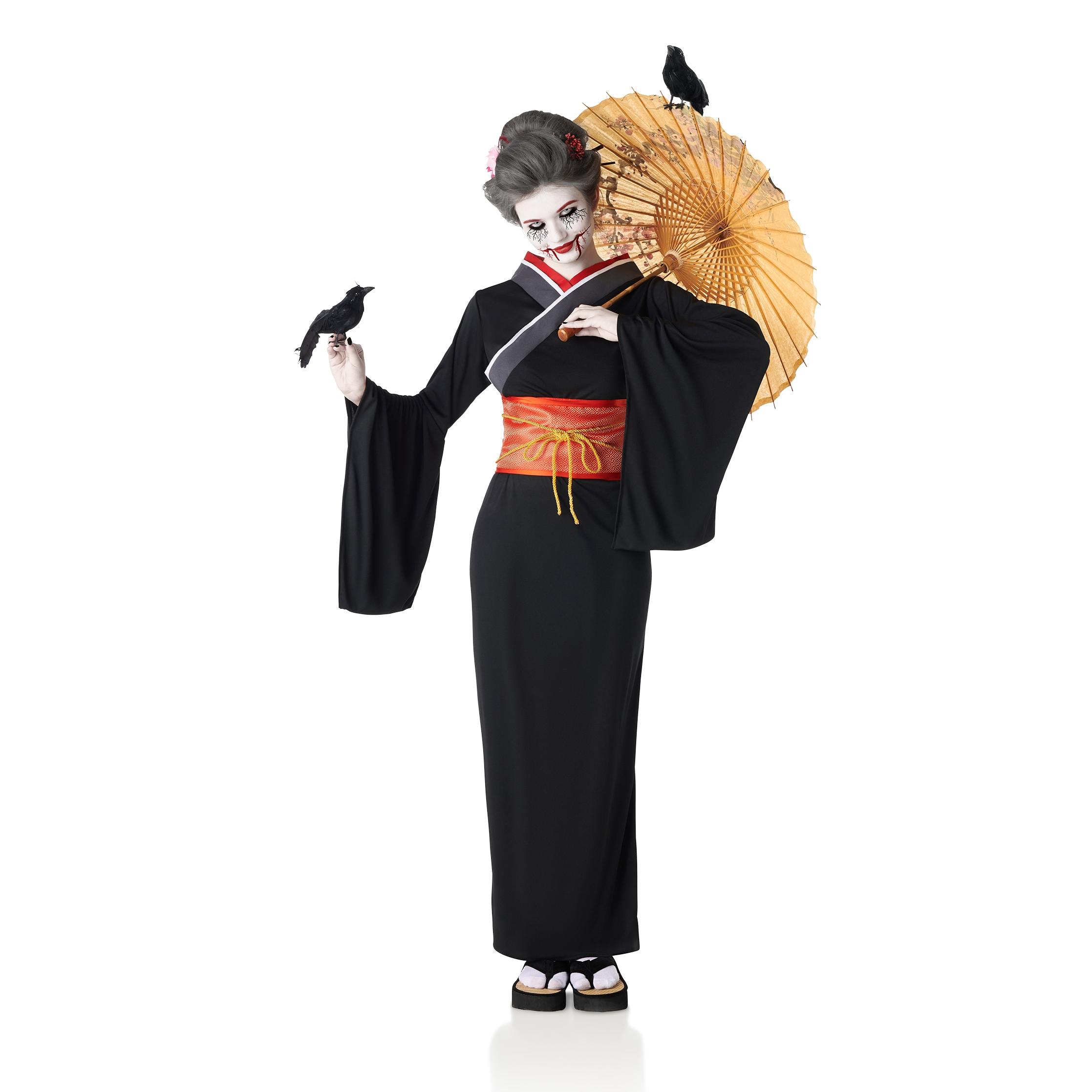Disfraz de geisha rojo y blanco mujer: Disfraces adultos,y