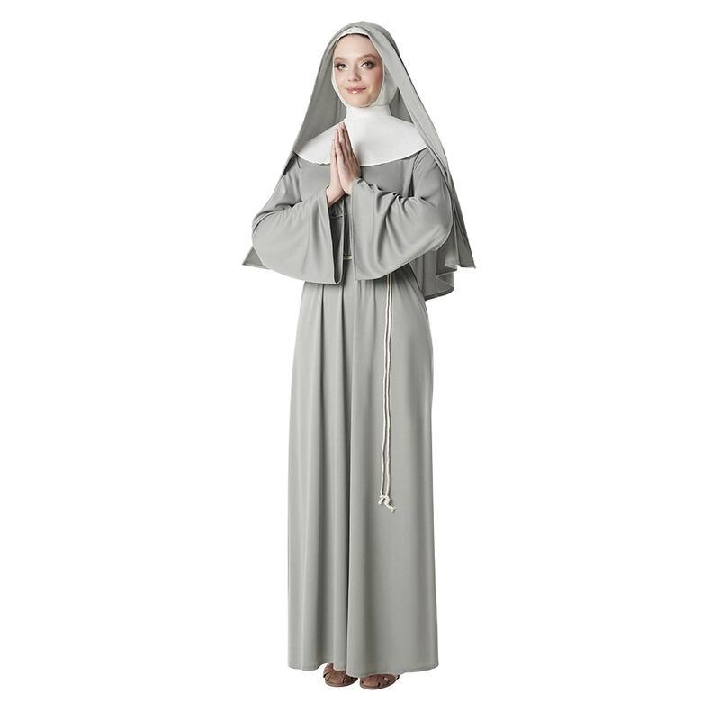DISFRAZ DE MONJA COLOR PLATA PARA MUJER ADULTO