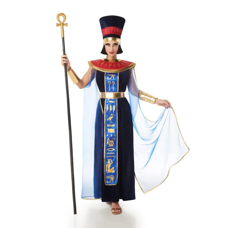 DISFRAZ DE REINA EGIPCIA COLOR AZUL MARINO TALLA  ADULTO