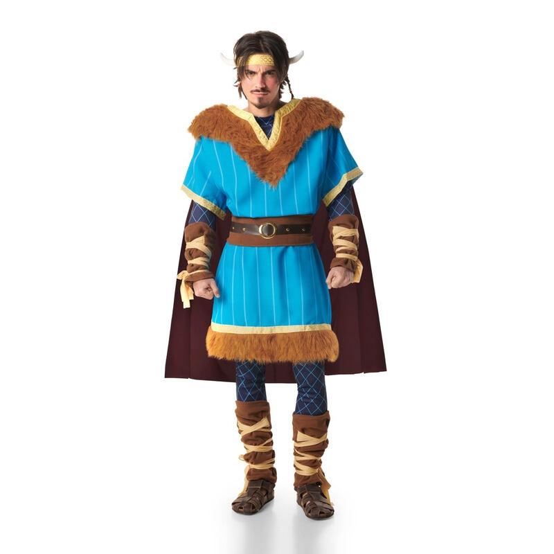 DISFRAZ VIKINGO GUERRERO NÓRDICO COLOR TURQUESA ADULTO