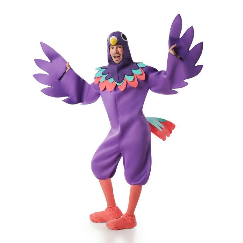 DISFRAZ DE PÁJARO GUACAMAYO MORADO PARA HOMBRE
