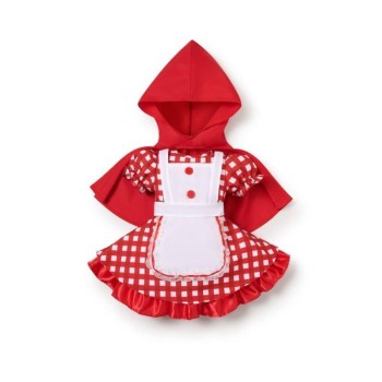 DISFRAZ DE CAPERUCITA ROJA INFANTIL CON CAPA Y DELANTAL