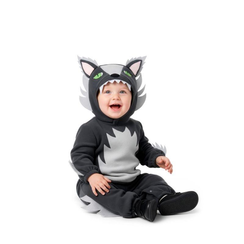 DISFRAZ DE LOBO INFANTIL CON MONO Y CAPUCHA