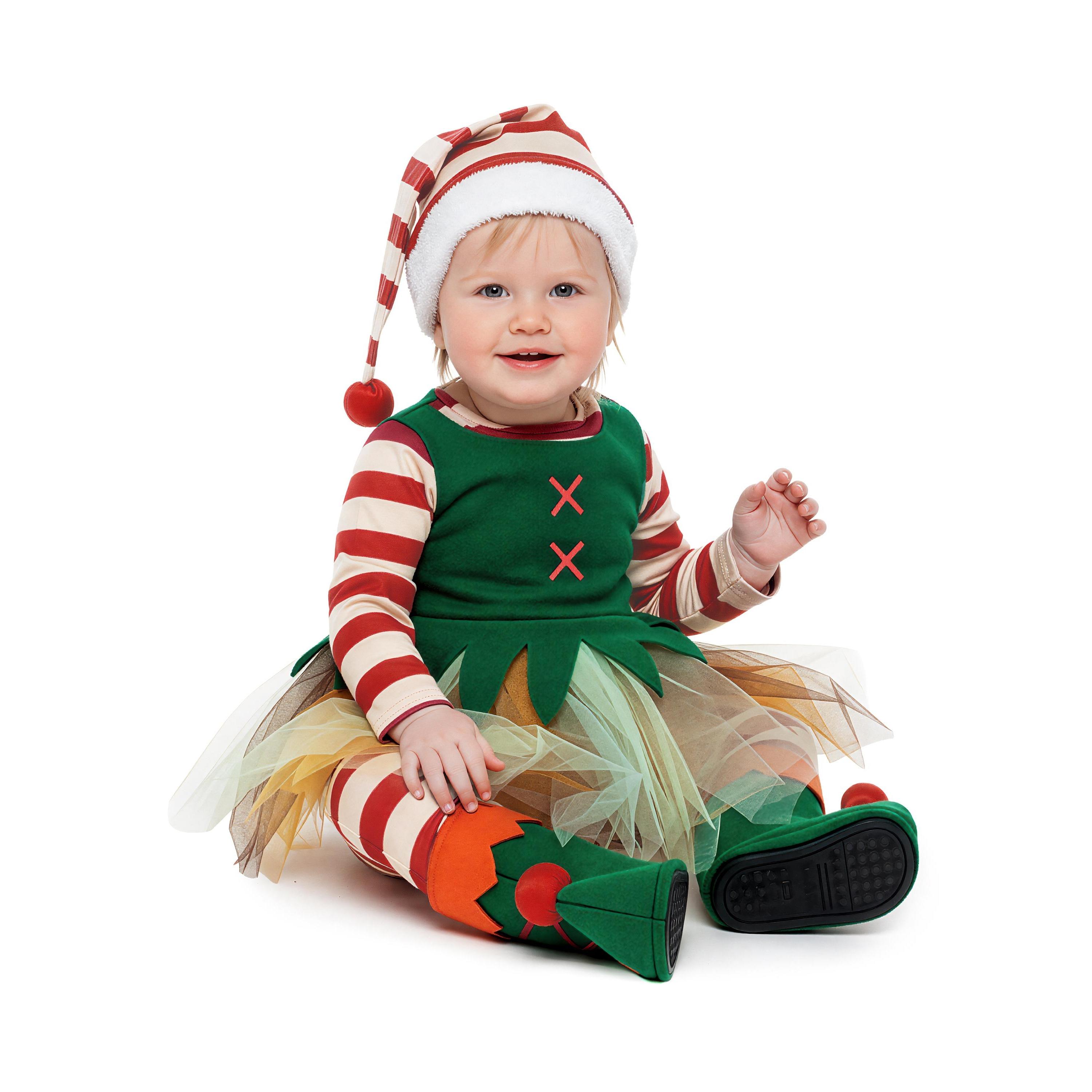 DISFRAZ DE ELFA NAVIDAD BEBÉ CON TUTÚ
