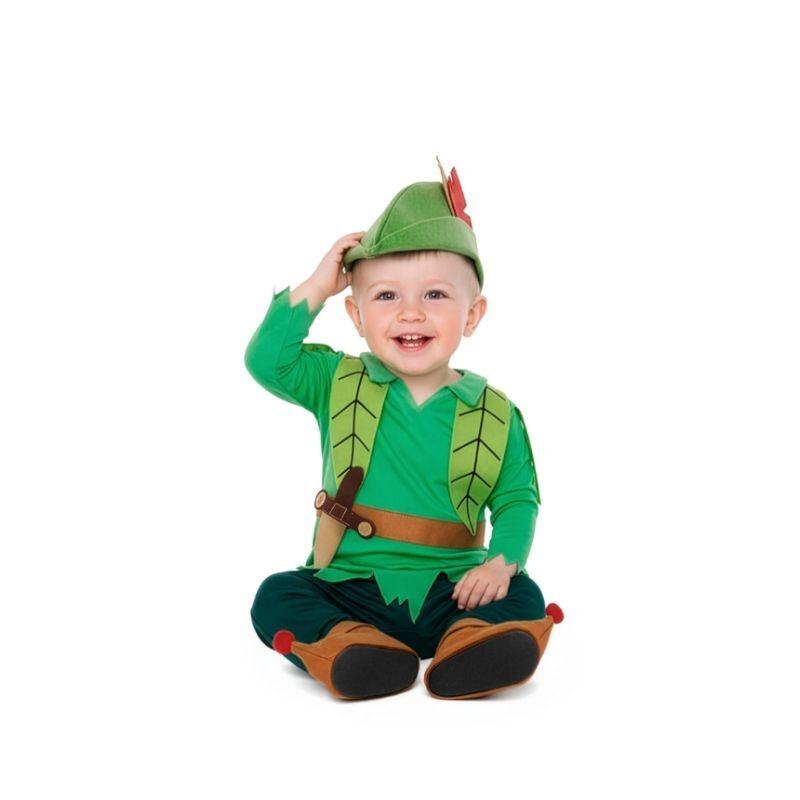 DISFRAZ ROBIN BEBÉ CON SOMBRERO Y CUBREBOTAS