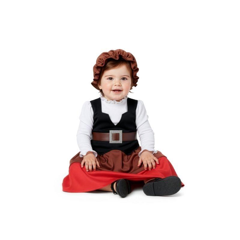 DISFRAZ BABY MEDIEVAL CON VESTIDO Y GORRO