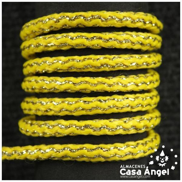 CORDÓN AMARILLO CON LAMÉ EN COLOR DORADO
