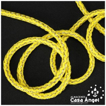 CORDÓN AMARILLO CON LAMÉ EN COLOR DORADO