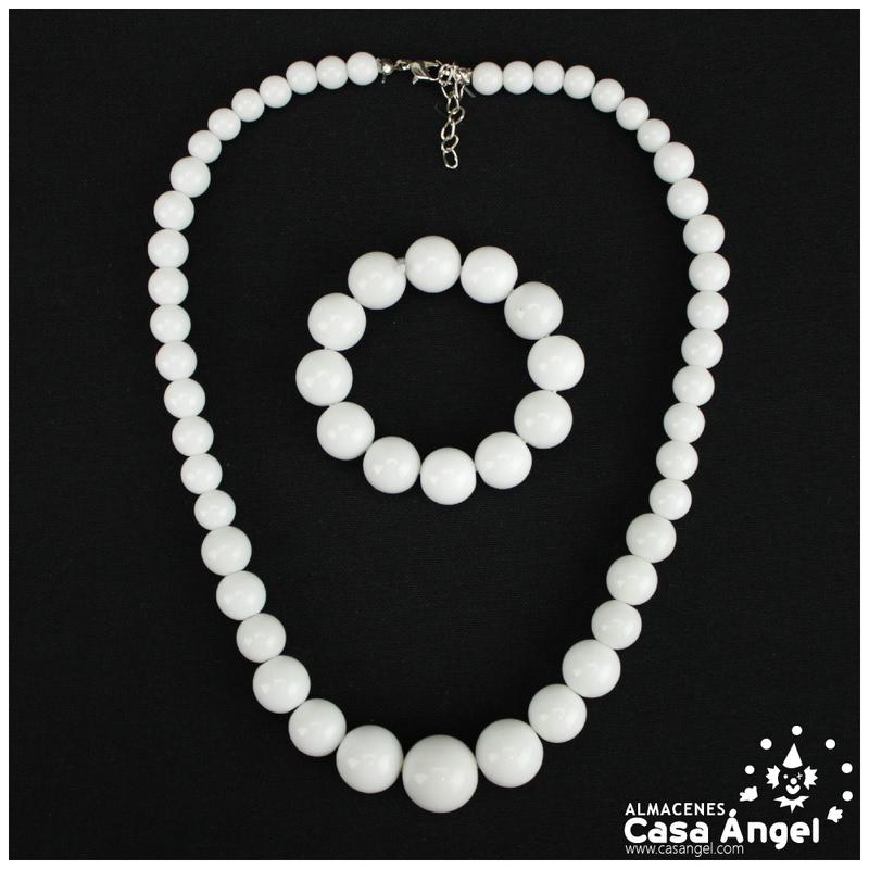 COLLAR Y PULSERA FLAMENCA BLANCOS INFANTIL