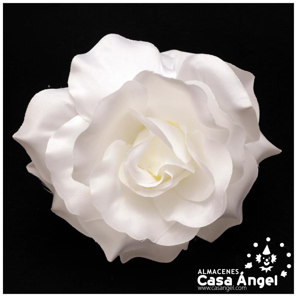 FLOR FLAMENCA BLANCA CON PINZA 14cm