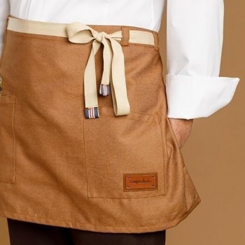 DELANTAL CORTO REVERSIBLE JENGIBRE BEIGE