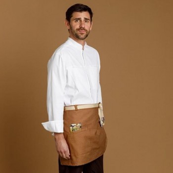 DELANTAL CORTO REVERSIBLE JENGIBRE BEIGE