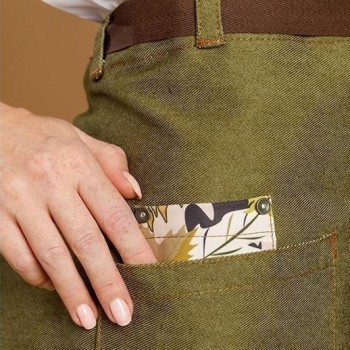 DELANTAL CORTO REVERSIBLE JENGIBRE VERDE