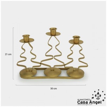 PORTAVELAS METAL TRIPLE 30cm
