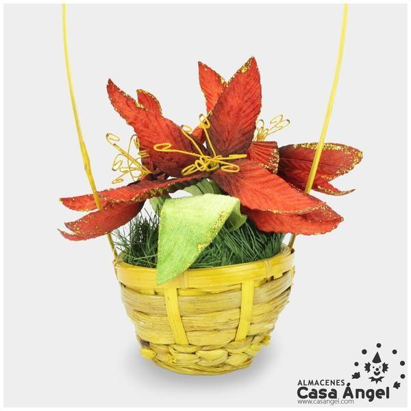CESTO MIMBRE AMARILLO CON DECORACIÓN