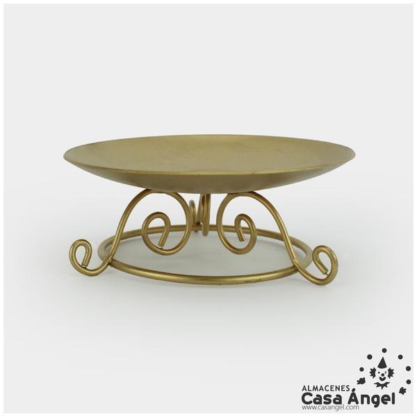 PORTAVELAS METAL ORO 10cm