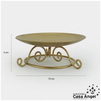 PORTAVELAS METAL ORO 10cm