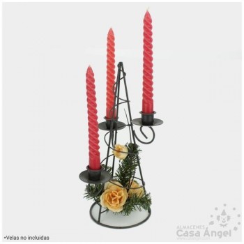 PORTAVELAS CÓNICO FRUTA NAVIDEÑA 30cm