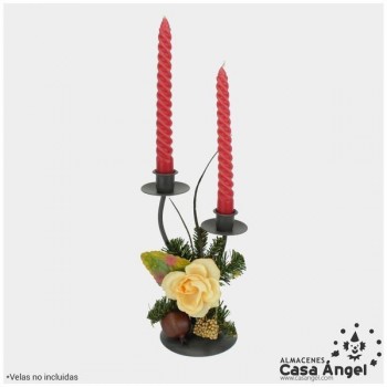 PORTAVELAS FRUTAS Y FLOR 22cm