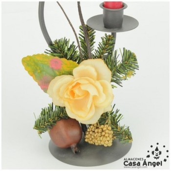 PORTAVELAS FRUTAS Y FLOR 22cm