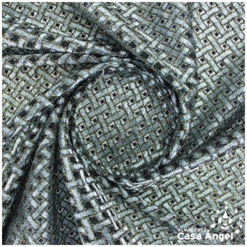 RED DE ENCAJE RAYÓN Y LÚREX AZUL PLATA SERIE CHARLY 115cm