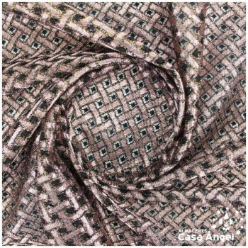 RED DE ENCAJE RAYÓN Y LÚREX SALMÓN SERIE CHARLY 115cm