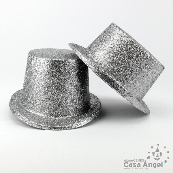 CHISTERA ESCARCHADA COLOR PLATA INFANTIL Y ADULTO