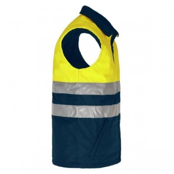 CHALECO DE ALTA VISIBILIDAD ACOLCHADO AMARILLO Y AZUL MARINO VALENTO
