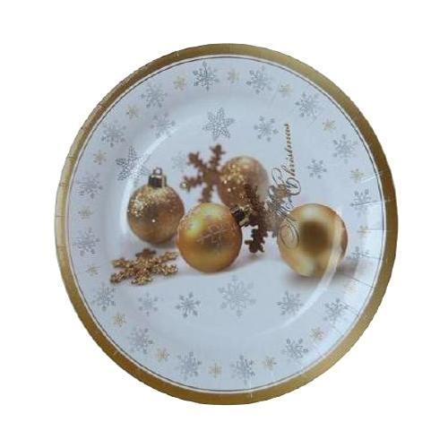 PLATOS DESECHABLES DIBUJO BOLAS NAVIDAD