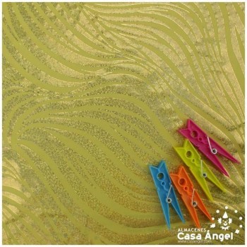 LYCRA FINA ORO ESTAMPADA FOIL SERIE FUEGOS 150cm