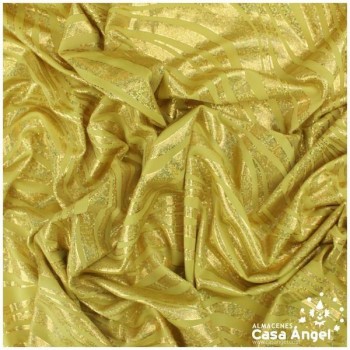 LYCRA FINA ORO ESTAMPADA FOIL SERIE FUEGOS 150cm