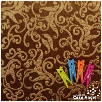 TERCIOPELO MARRÓN ELÁSTICO TERMOFORMADO RELIEVE 150cm